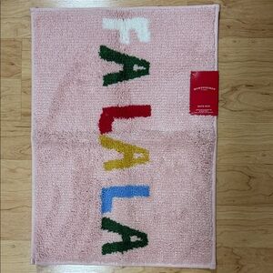 Wondershop Pink Bath Mat with Colorful 'Fa La La' Design New
